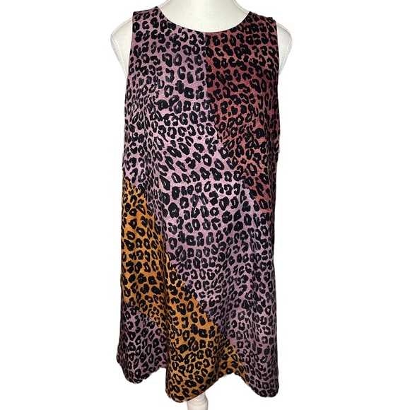 **HP** Maeve Anthropology Wynn Tunic Animal Print Color Block Dress - Picture 3 of 10